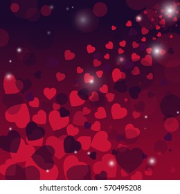 vector background with hearts, Valentine's Day