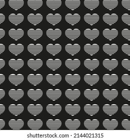 Fondo vectorial de los corazones en color blanco, de estilo plano