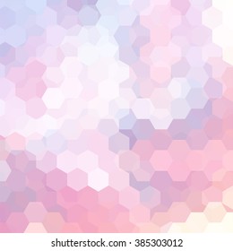 Vector background with hexagons. Can be used in cover design, book design, website background. Vector illustration. Pastel pink, violet colors. 