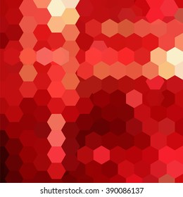 Vector background with hexagons. Can be used in cover design, book design, website background. Vector illustration. Red, yellow, orange colors. 