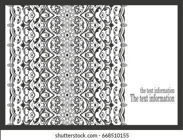 Vector background for holiday, wedding invitation with laser cut pattern. It is also suitable for advertisement, walls, home, shop equipment design. Eastern, ethnic style is easily editable