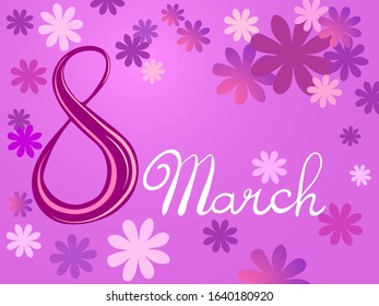 Vector background for holiday of women`s day March 8. 