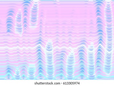 Vector background with holographic stains, illustration of distorted glitched screen.