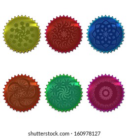 Vector background with holographic stickers