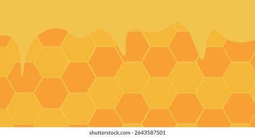 Fondo de Vector con miel y un panal para Anuncios, tarjetas, volantes, Fondos de pantalla de redes sociales, etc.