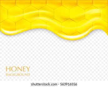 Vector background with honey.Sweet honey drips.