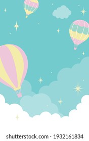 vector background with hot-air balloons in the sky for banners, cards, flyers, social media wallpapers, etc.