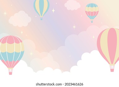 vector background with hot-air balloons in the sky for banners, cards, flyers, social media wallpapers, etc.