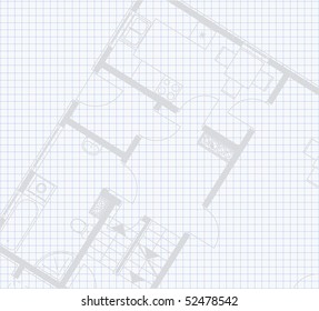 vector background with house project
