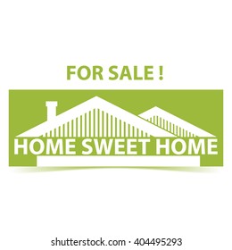 Vector background with houses and title Home sweet home