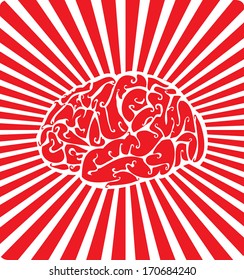 Vector background with human brain.
