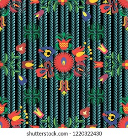 Vector background with Hungarian folk patterns is computer graphics and can be used in the design of textiles, in the printing industry, in a variety of design projects