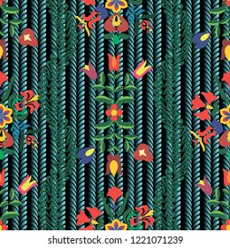 Vector background with Hungarian folk patterns can be used in the design of textiles, in the printing industry, in a variety of design projects