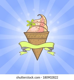 vector background with ice cream