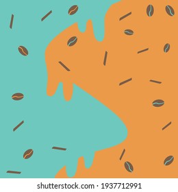 vector background, ice cream with coffee beans
