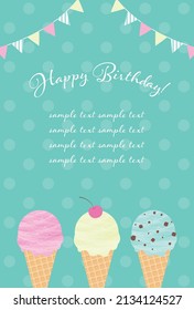 vector background with ice cream cone for banners, cards, flyers, social media wallpapers, etc.