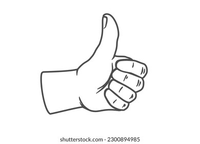 Fondo vectorial con icono de mano similar. Ilustración vectorial de similares en el fondo aislado. Pegatina de pulgar hacia arriba.