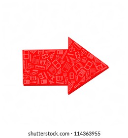 vector background of the icons arrow the of education
