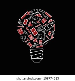 vector background of the icons the of education