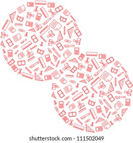 vector background of the icons the education