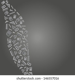 vector background of the icons the education
