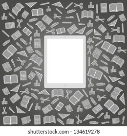 vector background of the icons the education for business and technology