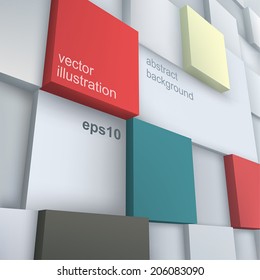 Vector background. Vector Illustration of abstract cubes. Background design for poster, flyer, cover, brochure.