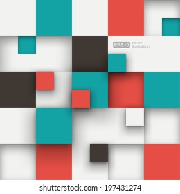 Vector background. Vector Illustration of abstract squares. Background design for poster, flyer, cover, brochure.