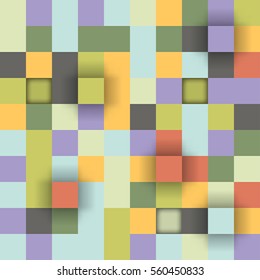 Vector background. Illustration of abstract texture with retro squares