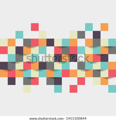 Vector background. Illustration of abstract texture with squares. Pattern design for banner, poster, flyer, card. Colorful mosaic design. 