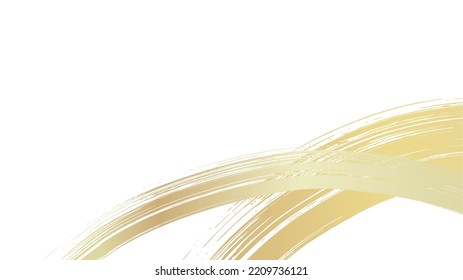 Ilustración vectorial de los trazos de pincel con gradiente dorado.