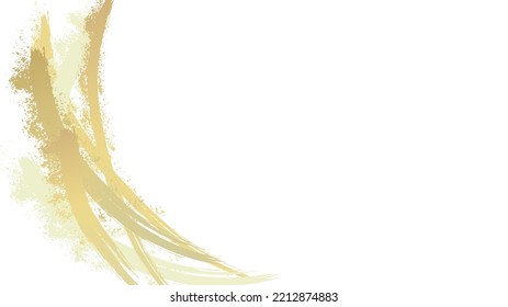 Ilustración vectorial de los trazos de pincel con gradiente dorado.