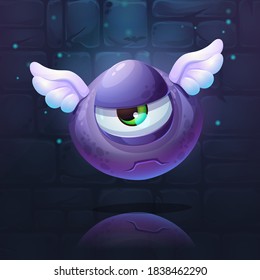 Vector background illustration cartoon flying monster. For print on demand, powerpoint and keynote presentations, advertisements and commercials, magazines and newspapers, book covers.