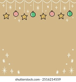  Vector background illustration of Christmas ornaments