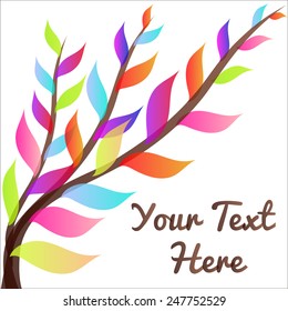 Vector background illustration with colorful leaves