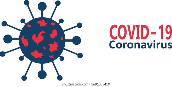 Ilustración de fondo vectorial de las bacterias del coronavirus. Símbolo de lucha contra el coronavirus. Infección por virus coronarios en el mundo. COVID-19.