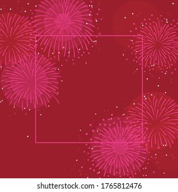 Vector background illustration with fireworks