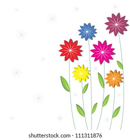 vector background illustration with flowers colorful