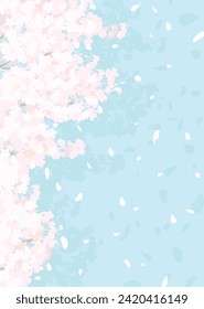 Vector background illustration of fluffy cherry blossoms