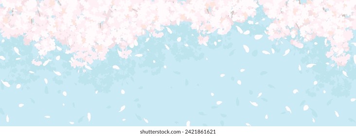 Vector background illustration of fluffy cherry blossoms