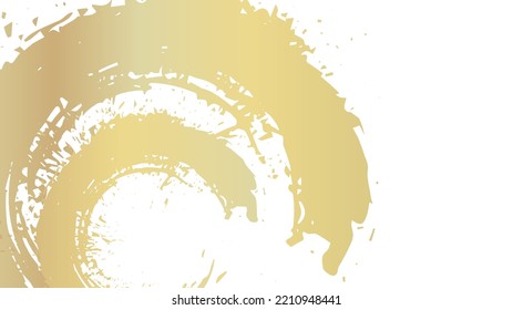 Vector background illustration of golden round brush strokes.