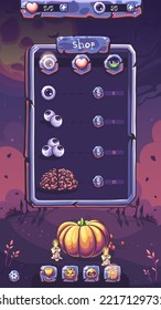 Vector background illustration halloween match 3 shop window. For print on demand, powerpoint and keynote presentations, advertisements and commercials, magazines and newspapers, book covers.