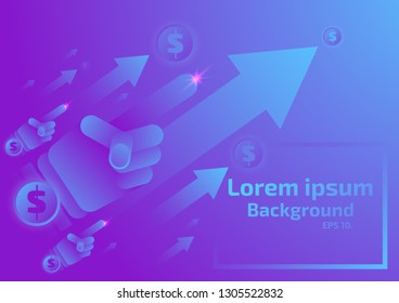 Vector background illustration Hands and arrows pointing to increased profits. Eps10.