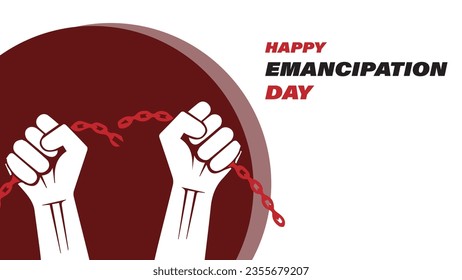 Vector background illustration for Happy Emancipation Day. This vector background illustration celebrates Happy Emancipation Day with vibrant and symbolic hands elements.