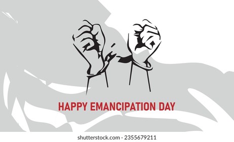 Vector background illustration for Happy Emancipation Day. This vector background illustration celebrates Happy Emancipation Day with vibrant and symbolic hands elements.