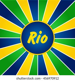 Vector a background an illustration with the inscription Rio a banner.Abstract vector template design Brazil .concept, brochure, Web sites, page, leaflet, with colored lines , logo.