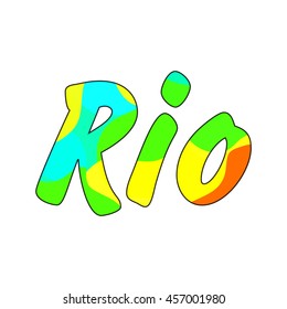 Vector background illustration with the inscription Rio a banner