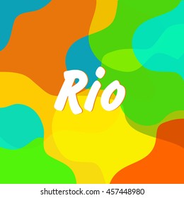 Vector a background an illustration with the inscription Rio a banner.Abstract vector template design Brazil .concept, brochure, Web sites, page, leaflet, with colored lines , logo.