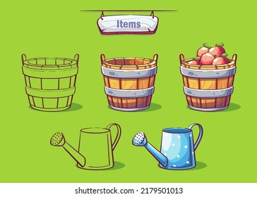 Vector background illustration items set for Ukrainian village. For print on demand, powerpoint and keynote presentations, advertisements and commercials, magazines and newspapers, book covers.