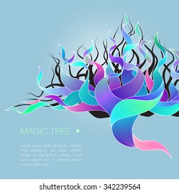 Vector background illustration with magic tree